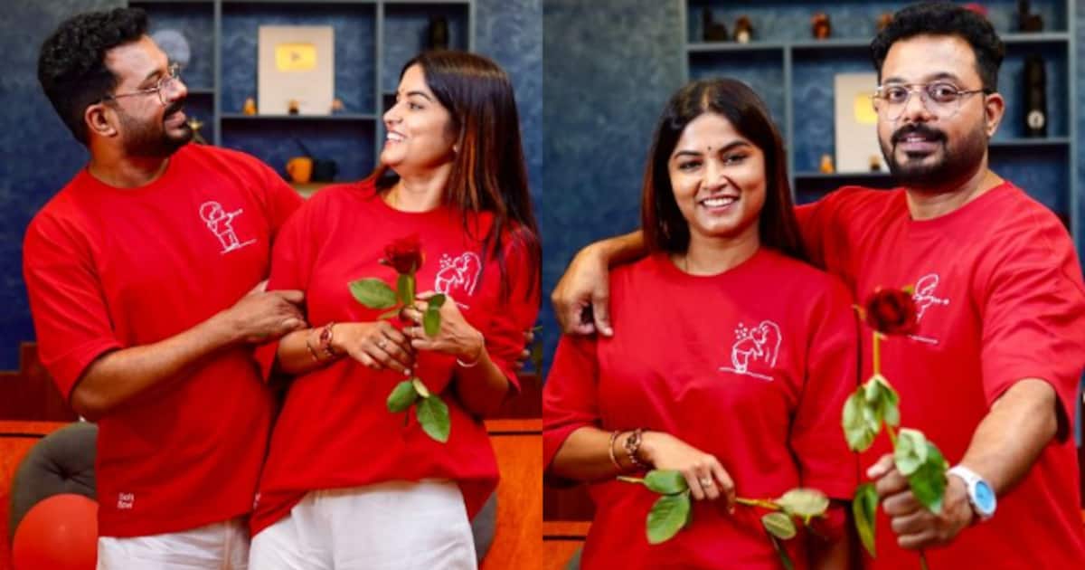 'ഞങ്ങൾ യെസ് പറഞ്ഞു'; പ്രണയദിനത്തിൽ സന്തോഷം പങ്കുവെച്ച് ജിഷിനും അമേയയും