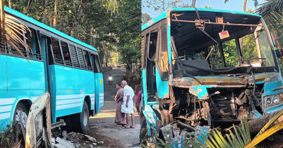 ഇറക്കമിറങ്ങുന്നതിനിടെ ഡ്രൈവര്‍ കുഴഞ്ഞുവീണു, ബസ് നിയന്ത്രണം വിട്ട് കലുങ്കിലേക്ക് ഇടിച്ചുകയറി, ഡ്രൈവര്‍ മരിച്ചു