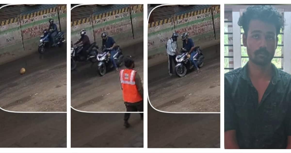 മുന്നിൽ പോയ ബൈക്കിൽ നിന്ന് ഒരു പൊതി റോഡിലേക്ക്, പിന്നാലെ വന്നയാൾ എടുത്തു;