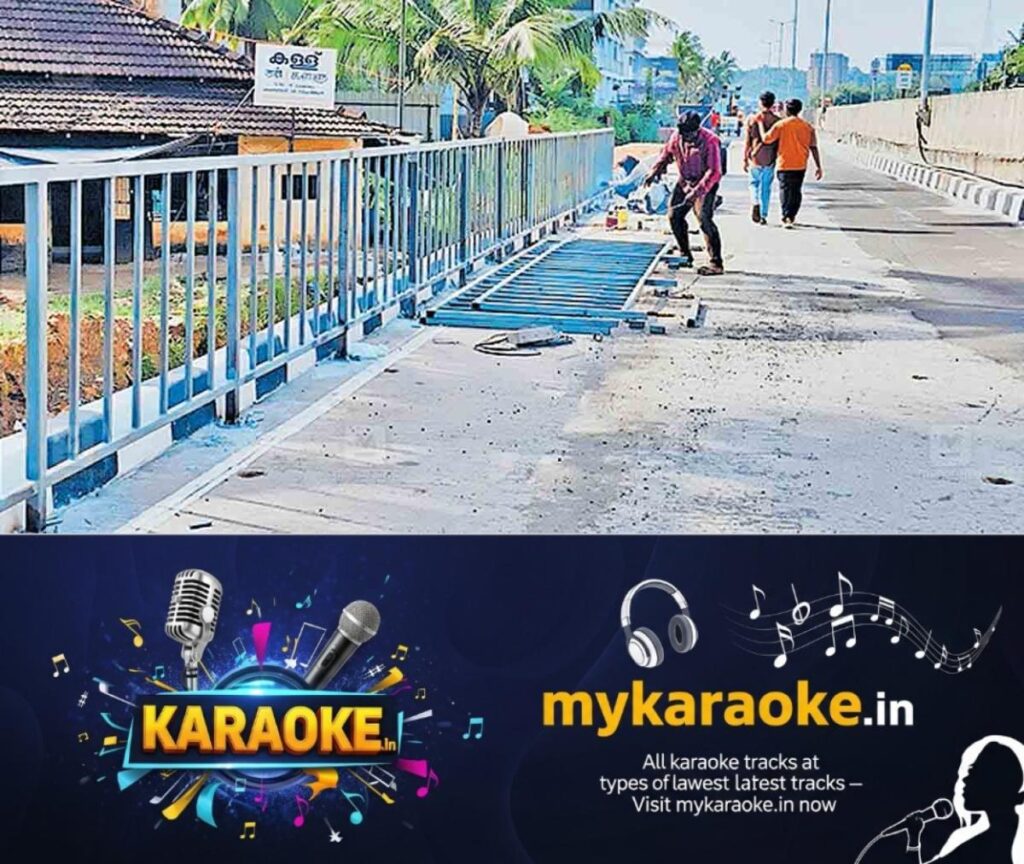 newskerala.net_1760082266_kozhikode-iron-railing-installed-on-service-roadkudilthode-to-panathuthazham-junction