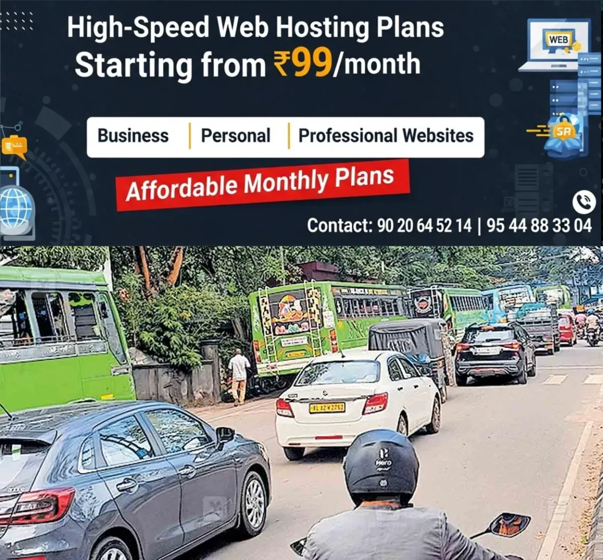 newskerala.net_1761203053_ernakulam-illegal-parking-private-bus-kakkanad-colletorate-road