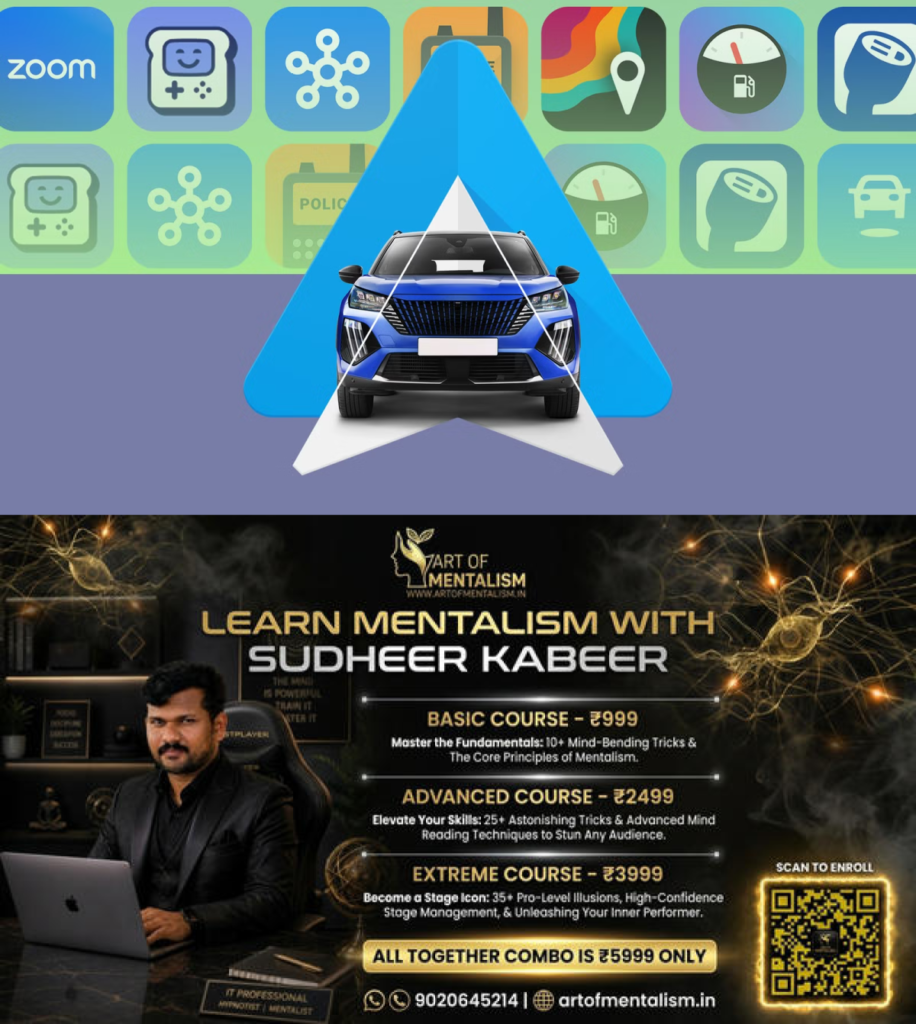 newskerala.net_1785504306_blue-car-centered-on-an-android-auto-logo-with-a-background-grid-of-app-icons