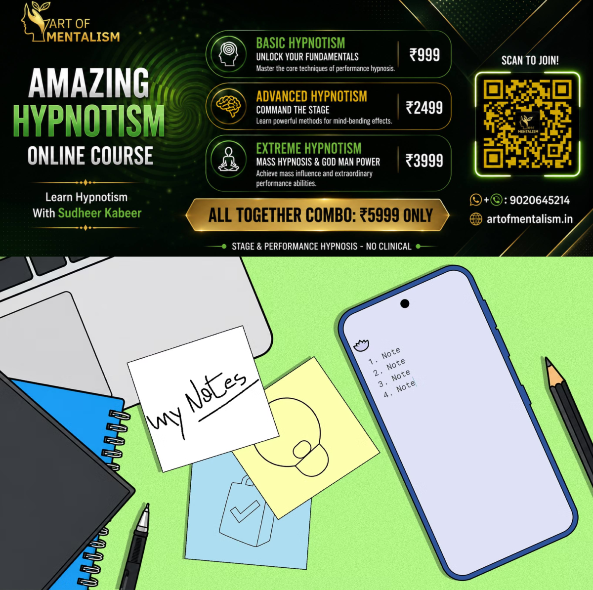 newskerala.net_1788344767_illustration-of-a-smartphone-showing-a-notes-list-beside-notebooks-sticky-notes-and-a-laptop