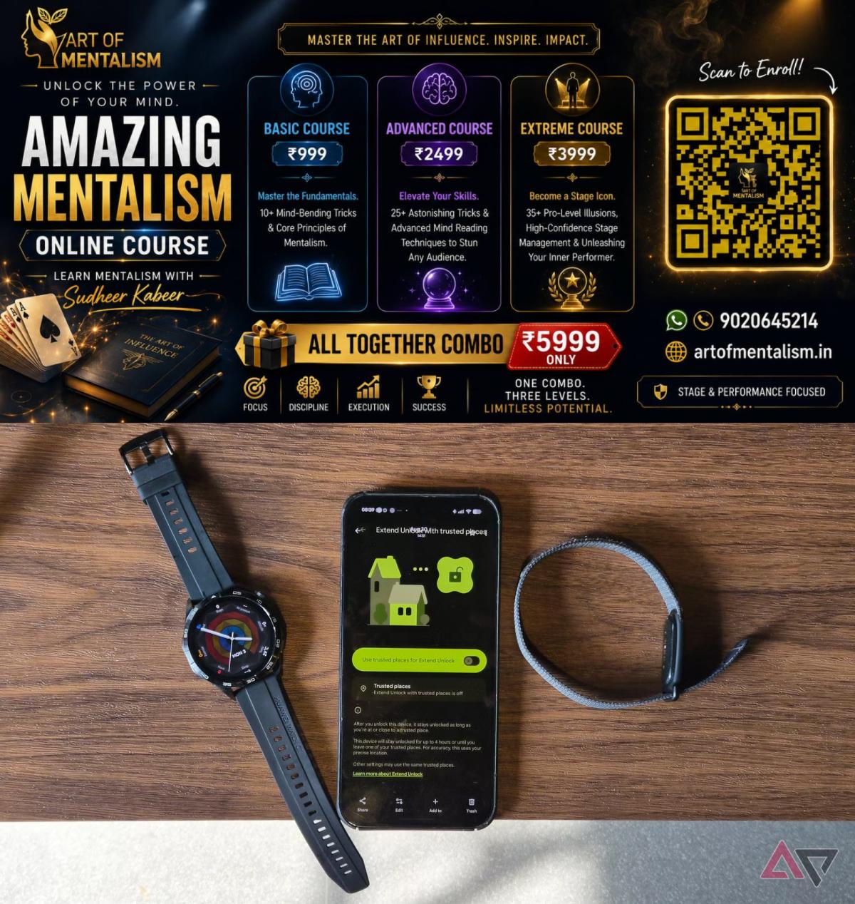 newskerala.net_1788380648_google-pixel-phone-with-huawei-watch-and-fitbit-air-tracker-on-a-table