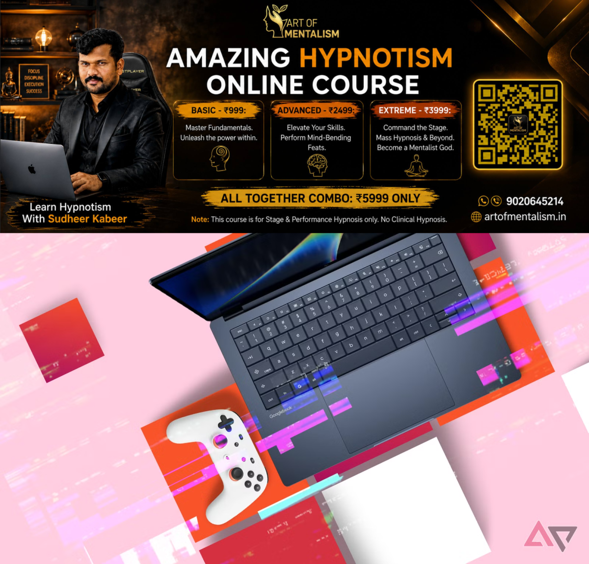 newskerala.net_1790263422_googlebook-laptop-and-stadia-controller-on-a-colorful-background