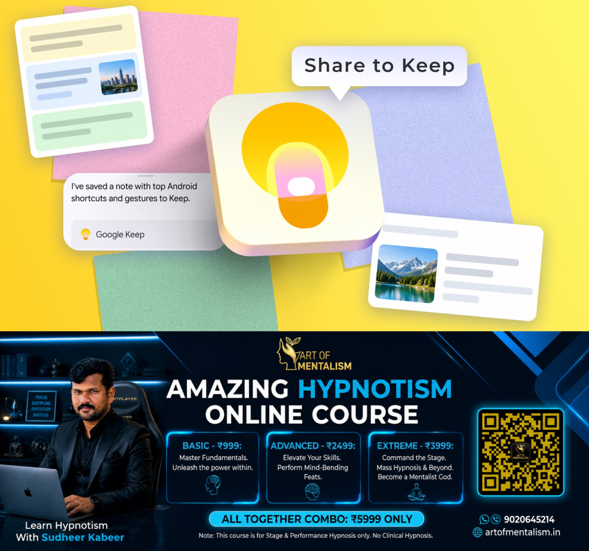newskerala.net_1791801366_google-keep-logo-surrounded-by-notes-and-a-share-to-keep-shortcut
