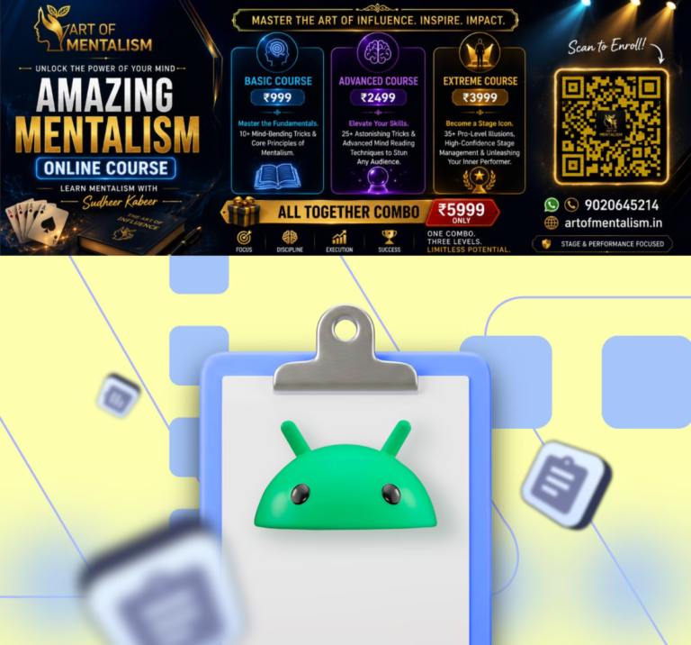 newskerala.net_1791834245_3d-android-mascot-on-a-blue-clipboard-against-a-yellow-background