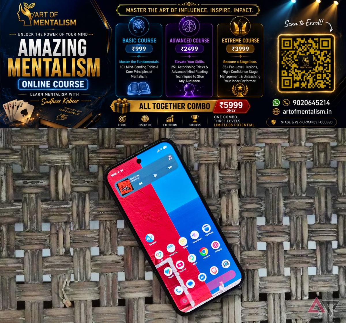 newskerala.net_1792445287_google-pixel-phone-with-red-and-blue-wallpaper-and-apps-on-the-home-screen