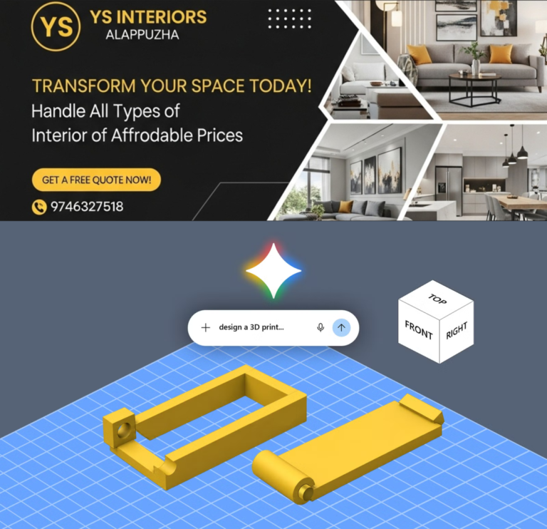 newskerala.net_1793009595_gemini-logo-above-two-yellow-3d-printed-cad-parts-on-a-blue-grid-workspace
