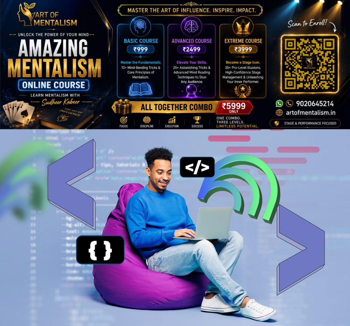 newskerala.net_1793228964_a-man-using-a-laptop-on-a-beanbag-chair-surrounded-by-coding-icons-and-the-notebooklm-logo