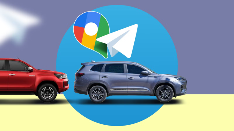 two-cars-driving-in-a-convoy-under-a-google-maps-and-telegram-logo-above-them.png