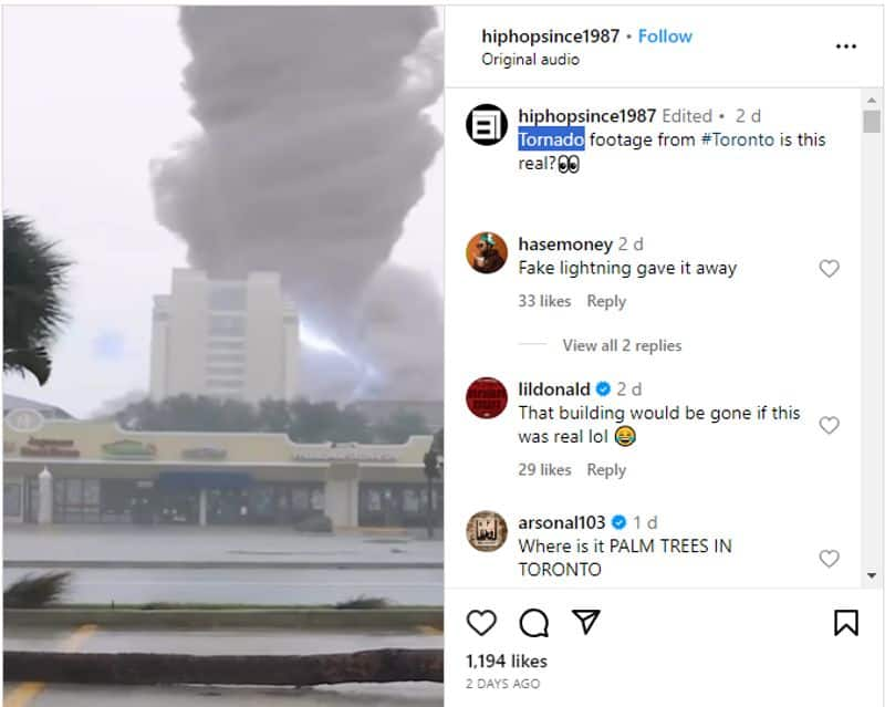 a graphic video viral as Tornado happened in Philippines but video is fake jje