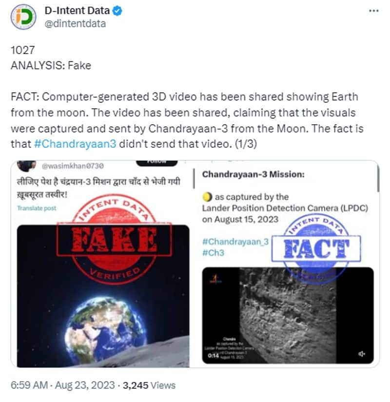 Chandrayaan 3 captured beautiful video of Earth from the moon but is is not true jje 