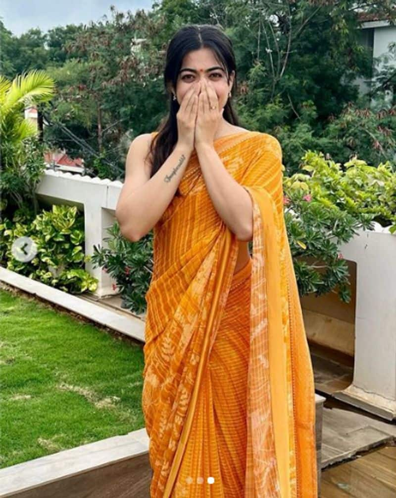 Rashmika Mandanna New saree Photo Sparks connection With Vijay Deverakonda vvk