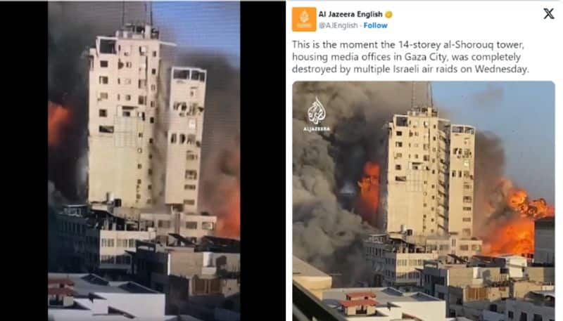 Israel Hamas war Video of tower collapse in Gaza is not from recent attack in 2023 October Fact Check jje 