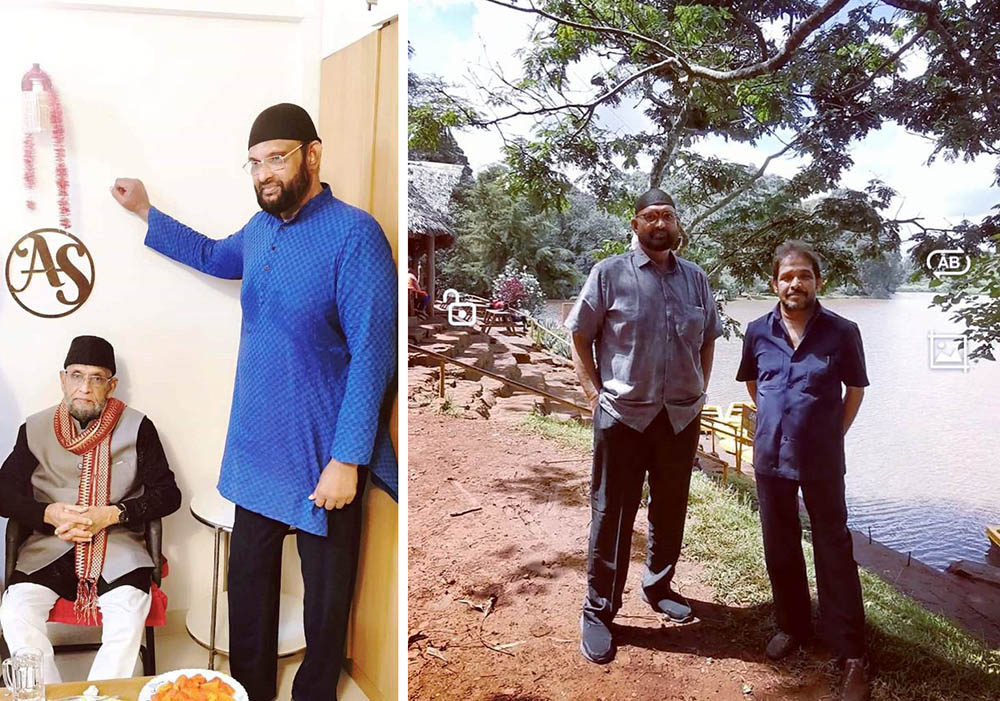 ലേഖകൻ അമ്മാവൻ കെനിയയിലെ ജംഇയ്യത്തുൽ ഉലമ ചെയർമാൻ സയ്യിദ് ഫത്തഹുദ്ദീൻ തങ്ങൾക്കൊപ്പം , ലേഖകൻ സയ്യിദ് ആലിക്കോയ തങ്ങൾക്കൊപ്പം
